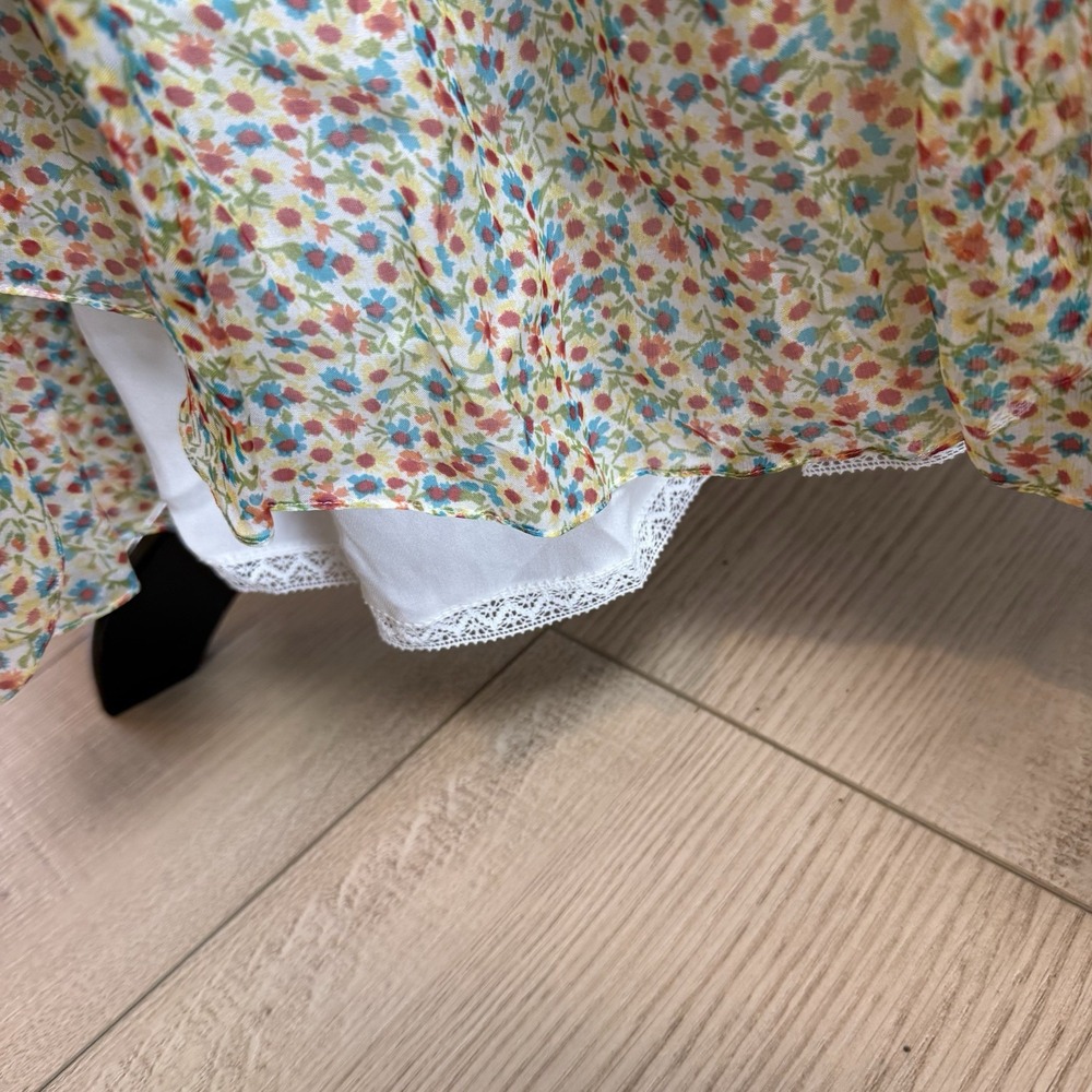 Saint Laurent Paris Peasant Silk Yellow Floral Midi Dress New Sz EU40 $5550 MSRP - Picture 9 of 13